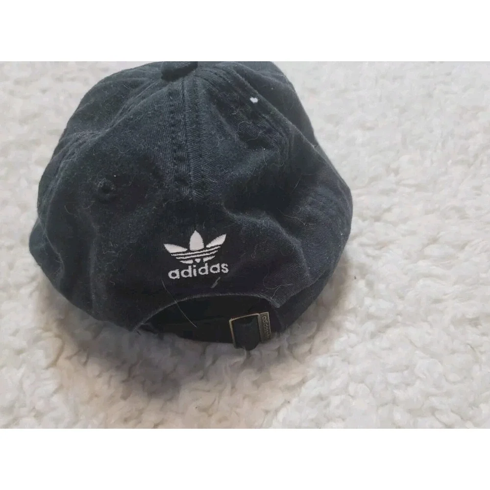 Adidas Adjustsble One Size Hat Black Cap‎ Youth Teens Good Condition